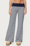 Edikted Meggy Colorblock Stripe Foldover Pants In Multi