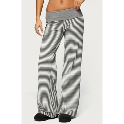 Edikted Meggy Stripe Foldover Pants In Multi