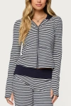 Edikted Meggy Striped Zip Up Hoodie In Navy/and/white, Women's At Urban Outfitters In Multi