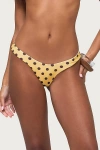 Edikted Melanie Polka Dot String Bikini Bottom In Yellow
