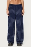 Edikted Mercer Pinstripe Wide Leg Pants In Blue