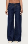 Edikted Meredith Low Rise Dark Rinse Wash Jeans In Blue
