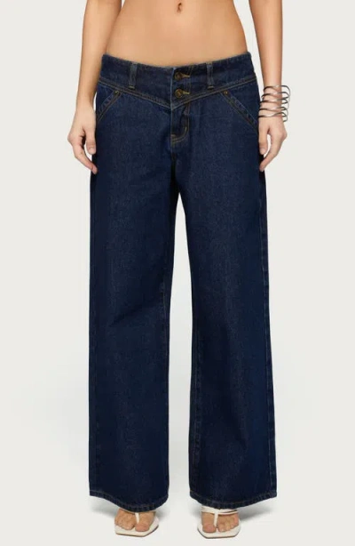 Edikted Meredith Low Rise Wide Leg Jeans In Blue