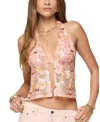 Edikted Mermaid Backless Sequin Split Front Top In Pink