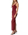 Edikted Mesh Built In Bodysuit Maxi Dress In Burgundy