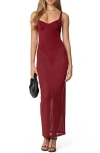 Edikted Mesh Maxi Dress In Burgundy