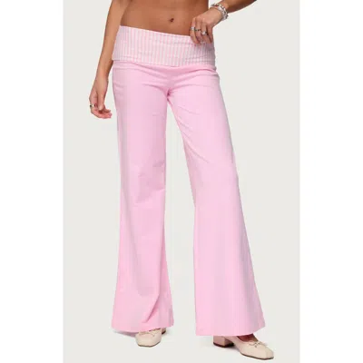 EDIKTED EDIKTED MESHEY STRIPED FOLDOVER PANTS