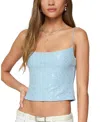 Edikted Sequin Crop Camisole In Blue