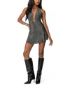 Edikted Metallic Sparkle Halter Minidress In Black