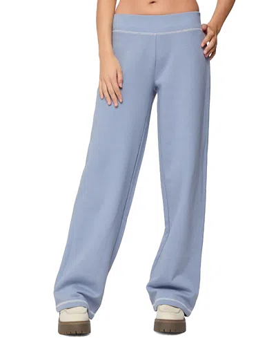 Edikted Miami Babe Cotton Sweatpants In Blue