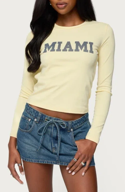 EDIKTED EDIKTED MIAMI LONG SLEEVE GRAPHIC T-SHIRT