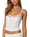 Edikted Mica Floral Print Corset Camisole In White