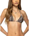 Edikted Mich Leopard Print Triangle Bikini Top