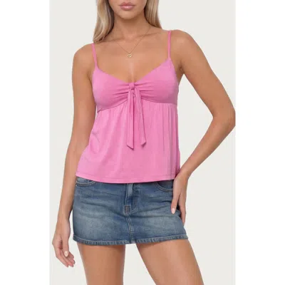 Edikted Michey Tie Front Babydoll Camisole In Pink