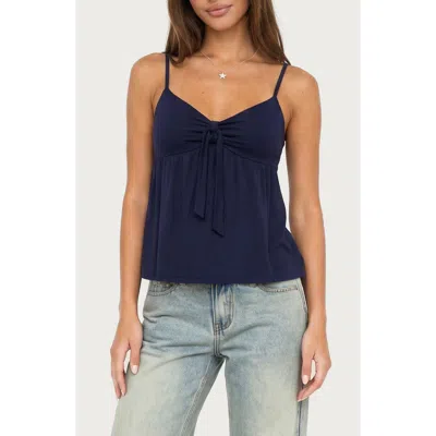 Edikted Michey Tie Front Babydoll Camisole In Blue