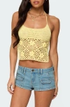 Edikted Miel Crochet Backless Halter Top