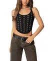 Edikted Miki Grommet Corset Top In Black