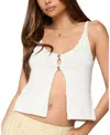 Edikted Mikinley Split Front Knit Tank Top In White