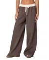 Edikted Mikki Wide Leg Sweatpants In Brown