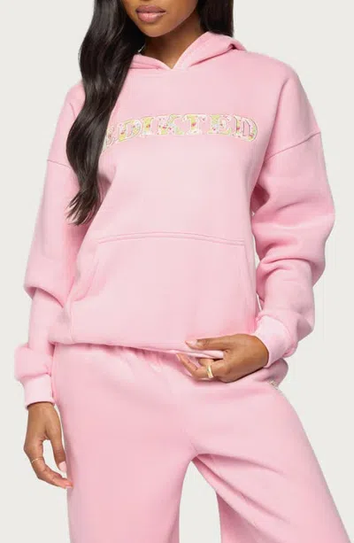Edikted Mili Graphic Hoodie In Pink
