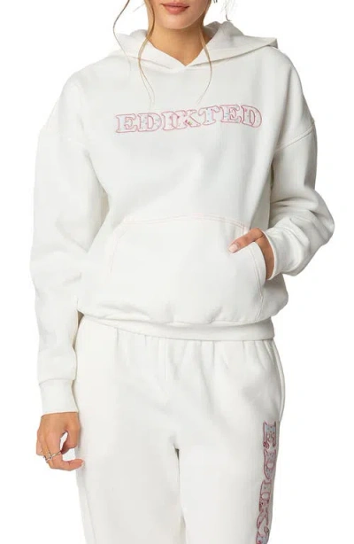 Edikted Mili Logo Hoodie In White