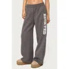 Edikted Mili Logo Wide Leg Sweatpants In Gray