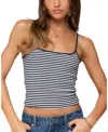 Edikted Gretta Striped Ribbed Tank Top In Blue
