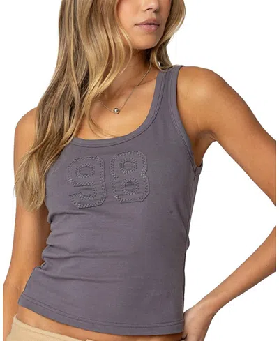 Edikted Mindie 98 Scoop Tank Top In Dark-gray