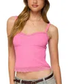 Edikted Mireille Lace Trim Camisole In Pink