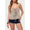 Edikted Mirena Tie Front Paid Camisole In Multi