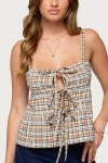 Edikted Mirena Tie Front Paid Camisole In Multi