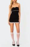 EDIKTED MIRI LACE TRIM STRAPLESS MINIDRESS