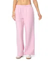 Edikted Logo Wide Leg Sweatpants In Pink
