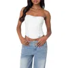 Edikted Mist Lacey Ribbon Corset Crop Top In White