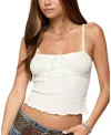 Edikted Misty Lacey Textured Tank Top In White