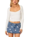 Edikted Misty Rib Top In White