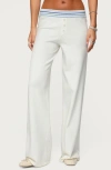 Edikted Miya Stripe Knit Pants In White