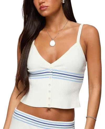 EDIKTED MIYA STRIPEY RIBBED KNIT TANK TOP