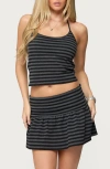 Edikted Moria Striped Halter Top In Black