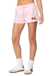 Edikted Mon Cheri Drawstring Shorts In Light-pink