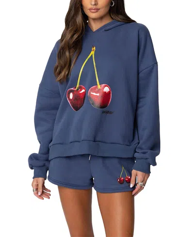 Edikted Mon Cheri Hoodie In Blue