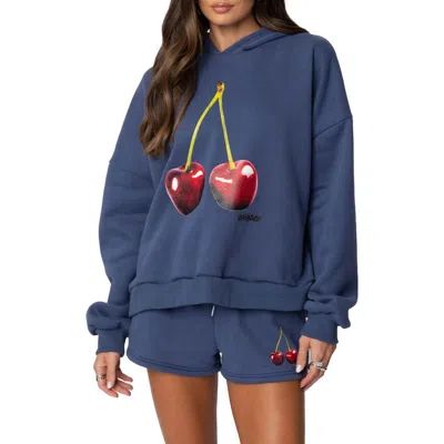Edikted Mon Cheri Hoodie In Blue