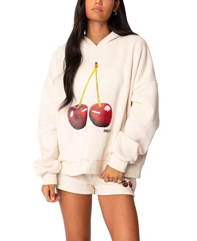 Edikted Mon Cheri Hoodie In Cream