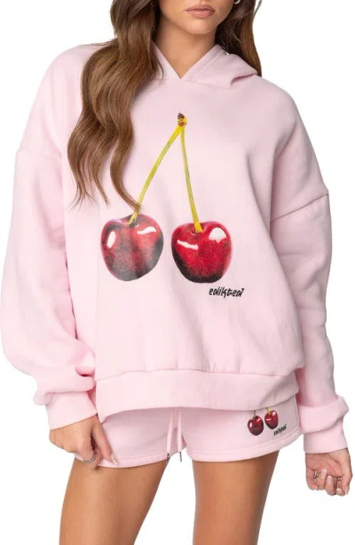 Edikted Mon Cheri Oversize Hoodie In Light-pink