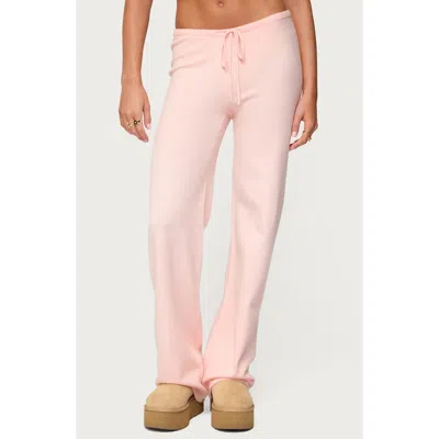 Edikted Montanna Knit Drawstring Pants In Pink