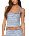Edikted Monti Striped Henley Tank Top