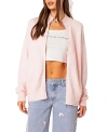 Edikted Montie Oversize Double Zip Cardigan In Light Pink