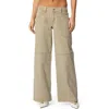Edikted Morgan Low Rise Wide Leg Carpenter Jeans In Light-brown