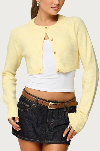 Edikted Morgynne Crop Cardigan In Yellow