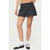 Edikted Moria Striped Fold Over Mini Skirt In Black